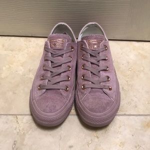Purple pink suede converse